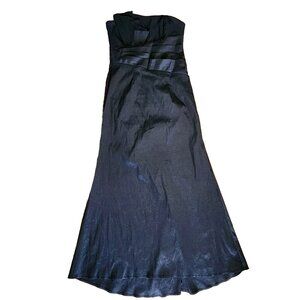 Jessica McClintock Dress Womens Size 14 Solid All Black Strapless Long Formal